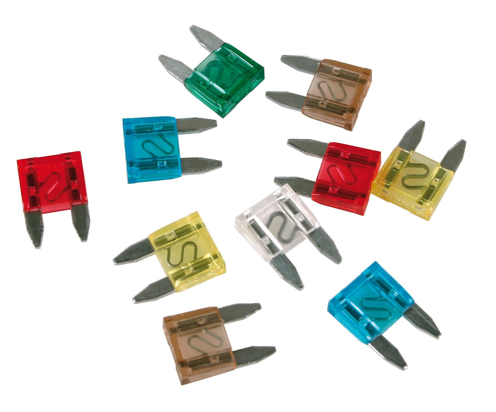 Set de 10 siguranțe plate LAMPA LAM70085, 12/32V: 2x 7.5A, 2x 10A, 2x 15A, 2x 20A, 1x 25A, 1x 30A