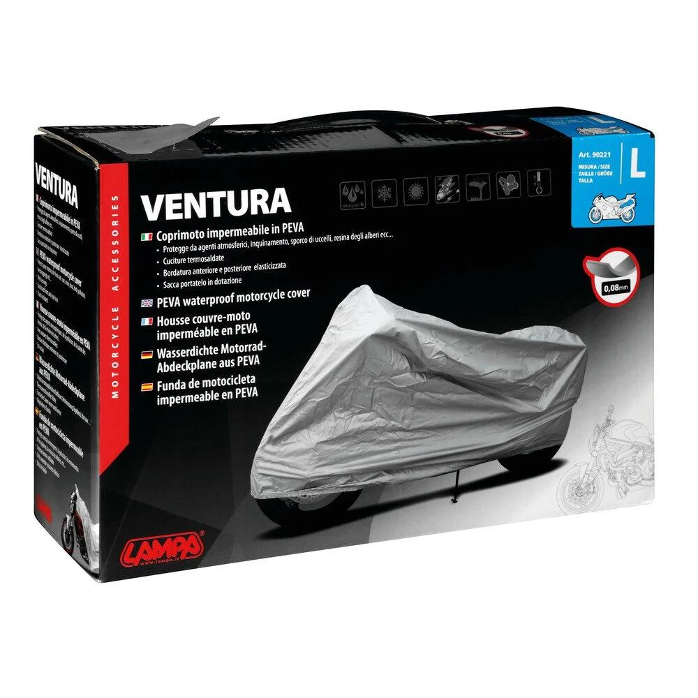 Husă pentru Motociclete și Scutere LAMPA Ventura LAM90221, Mărimea L, Impermeabilă, cu Tiv Elastic, Dimensiuni 225 x 125 x 99 cm