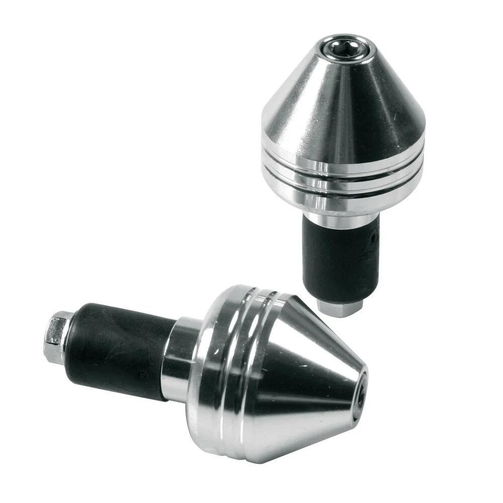 Set 2 capete de ghidon pentru motocicletă LAMPA Bar End LAM90313, aluminiu cromat, diametru de racord 17-23 mm