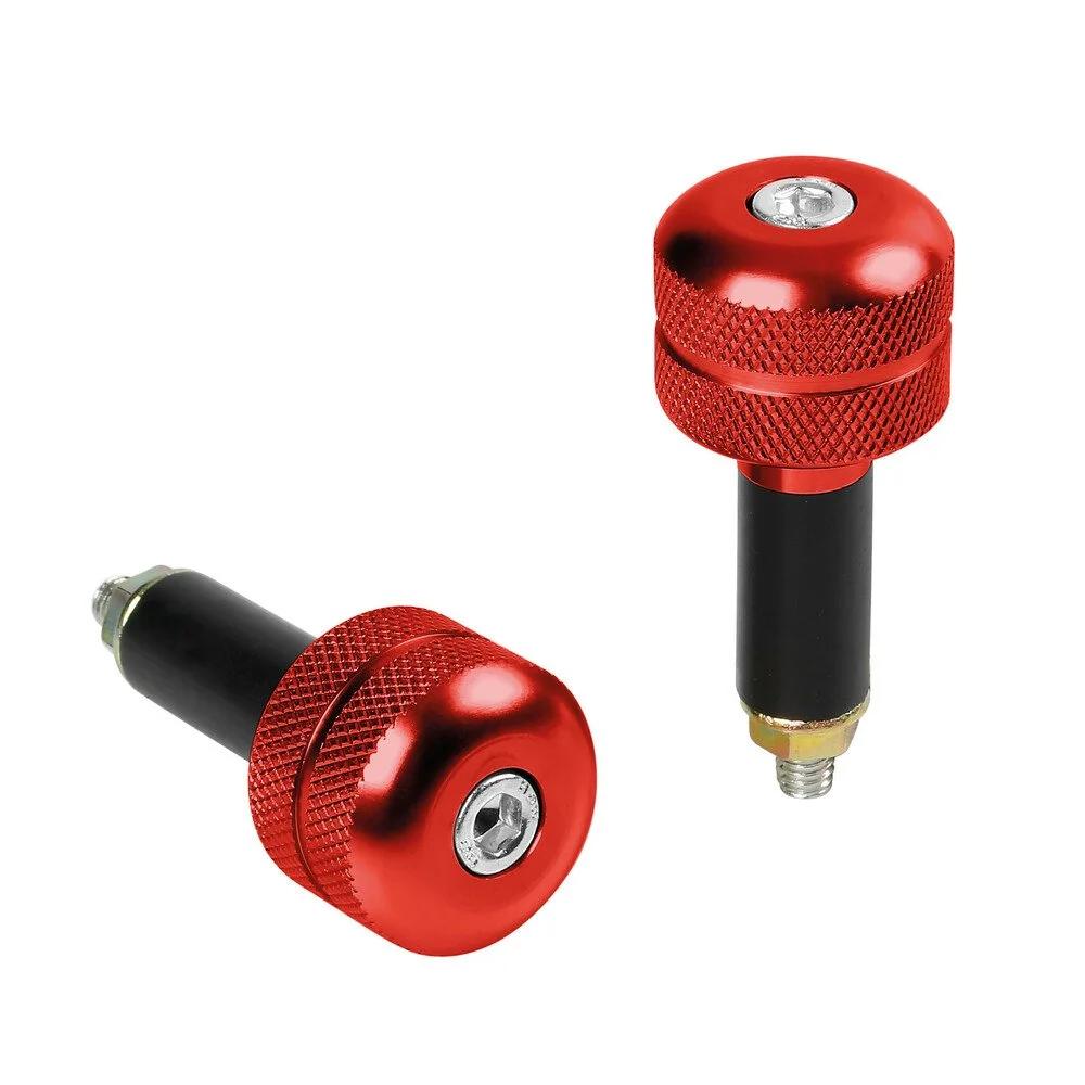 Set 2 capete de ghidon moto LAMPA SU-3, aluminiu, diametru de prindere 17-23 mm, roșu, LAM90320