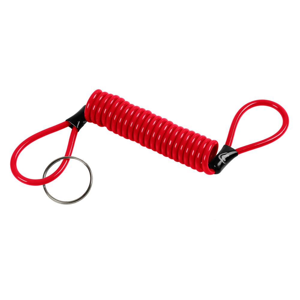 Cablu de siguranță spiralat din oțel LAMPA, lungime 150 cm, diametru 4 mm, culoare roșie, model Safety Reminder LAM90673