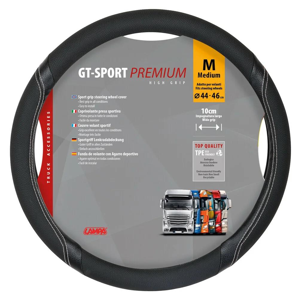 Husă pentru volan de camion LAMPA LAM98008, piele ecologică, diametru 44-46 cm, negru-gri