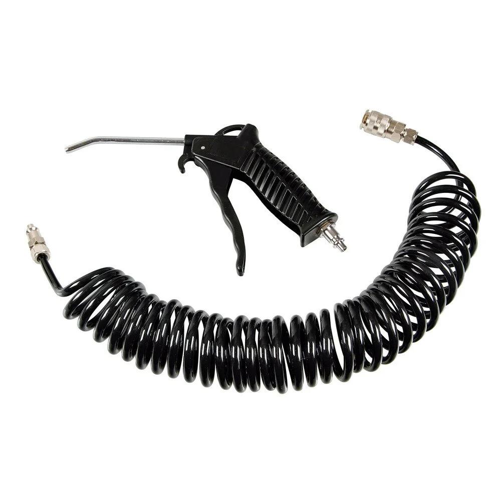 Pistol de suflat cu aer comprimat LAMPA LAM98078, pentru camioane, cu furtun spiralat de 5 metri, presiune maximă 10 bar