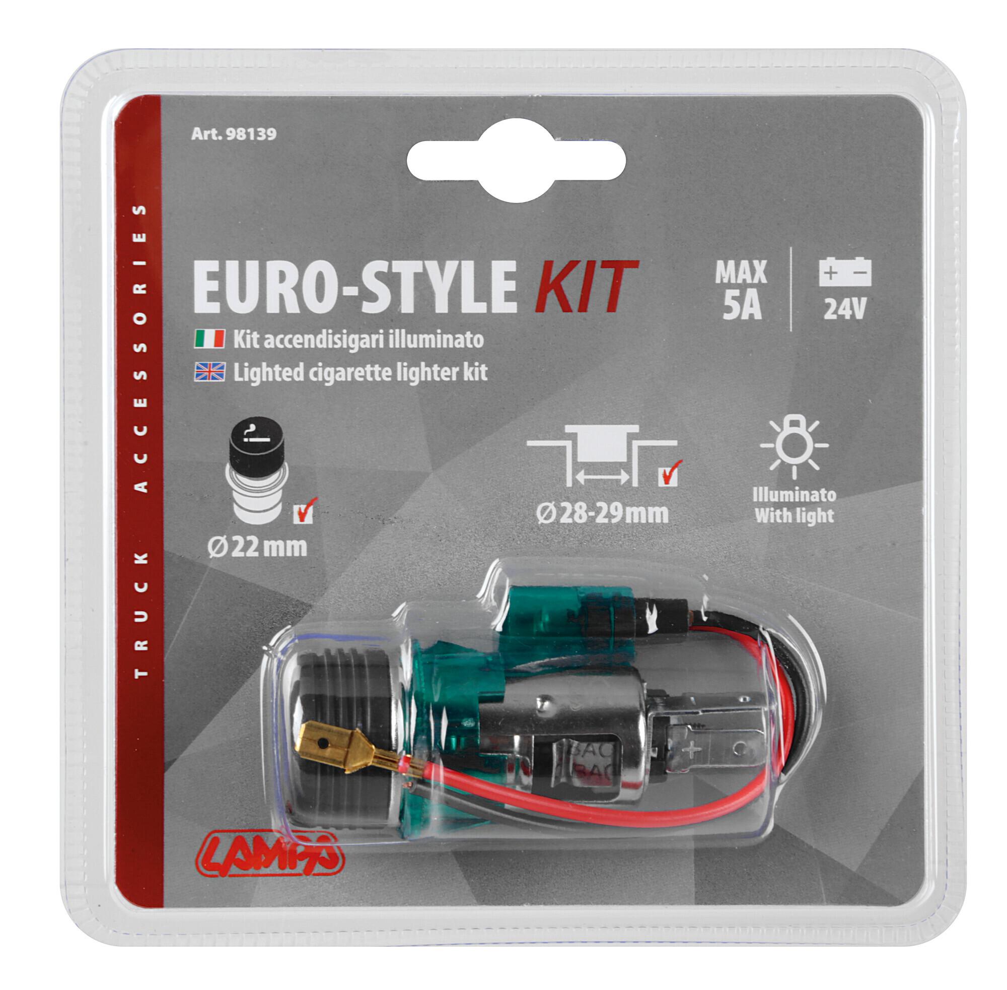Brichetă auto iluminată Lampa LAM98139, Euro-Style, 24V, culoare verde