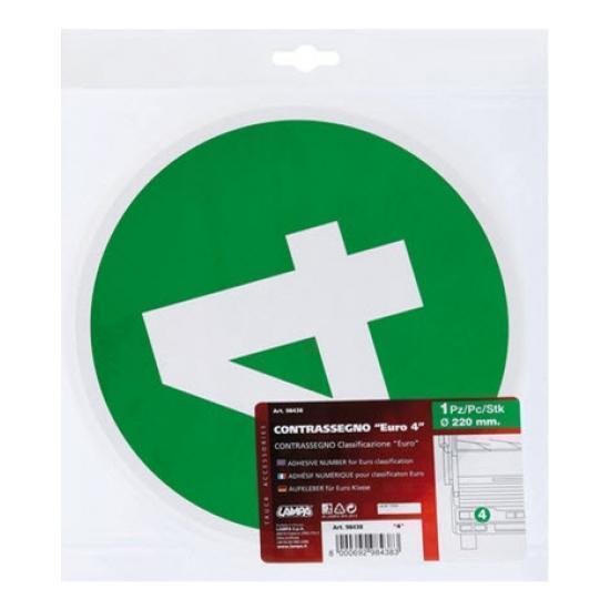 Sticker autoadeziv pentru camion, LAMPA Euro-Classificare Euro 4, diametru 220 mm, cod LAM98438