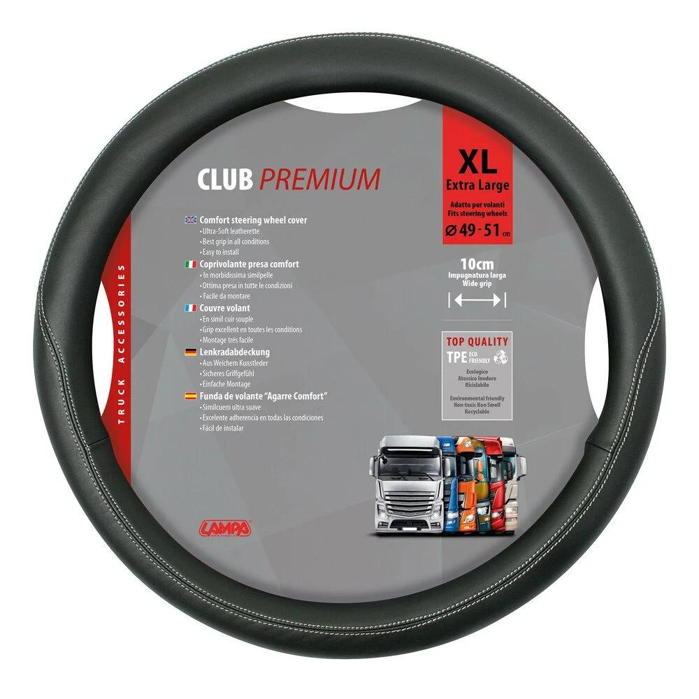 Husă volan camion LAMPA Club LAM98848, piele ecologică, diametru compatibil 49-51 cm, negru