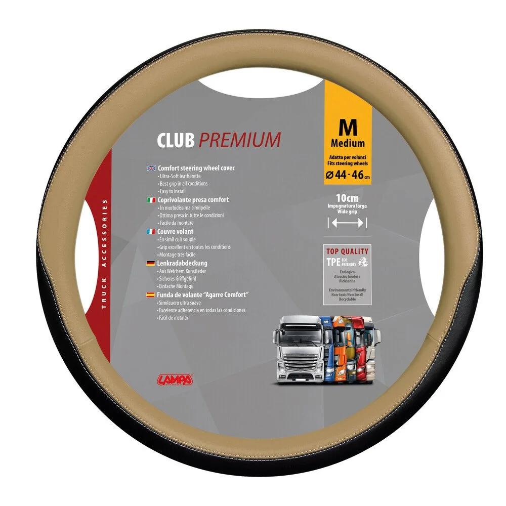 Husă pentru volan de camion, LAMPA Air Grip, piele ecologică, negru-bej, diametru compatibil 44-46 cm, model LAM98914
