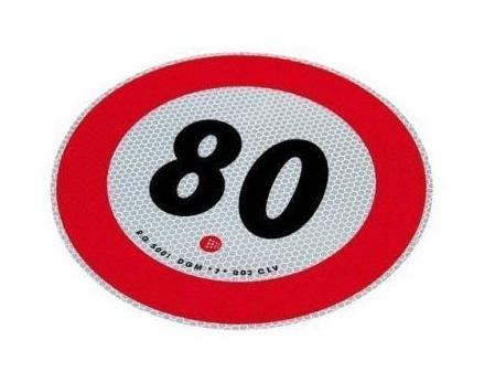 Autocolant Reflectorizant de Limitare a Vitezei la 80 km/h, Diametru 22 cm, Lampa LAMRA5080M