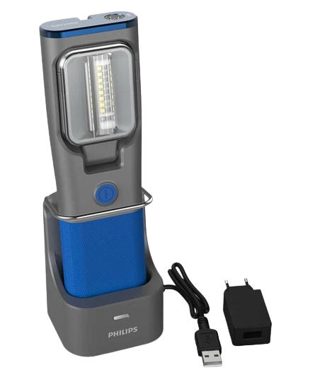 Lampă de Service LED PHILIPS LPL34UVX1, 350 lm, 3.2 V, 3 W, 6000 K, cu Acumulator și Stație de Încărcare