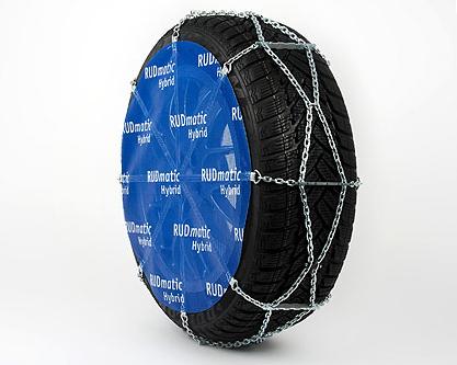 Lanț antiderapant RUD Hybrid LR4716798 din oțel și material textil, compatibil cu dimensiuni R14, R15, R16, R17, R18, pentru autoturisme, SUV-uri și camioane
