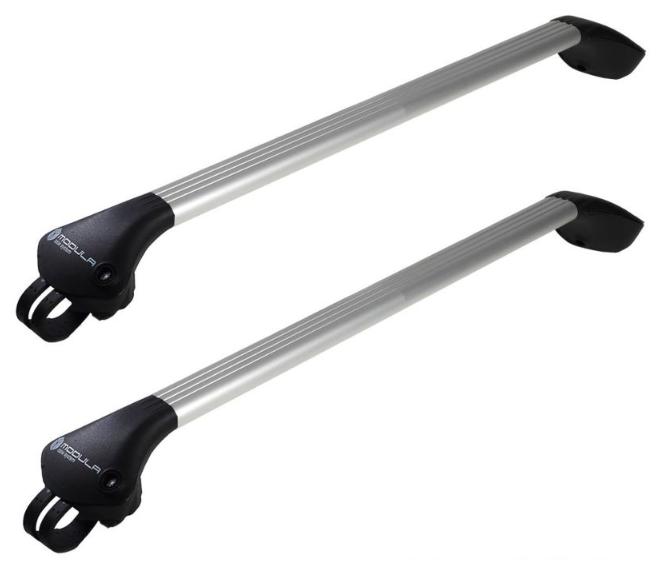 Set de 2 bare transversale auto MODULA Oval Bar MB0AL0005, telescopice, 78-119 cm, pentru montare pe bare longitudinale deschise, aluminiu argintiu