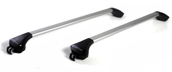 Set 2 bare transversale auto telescopice MODULA Oval Bar MB0AL0006, 78-119 cm, aluminiu argintiu, pentru montare pe bare longitudinale închise