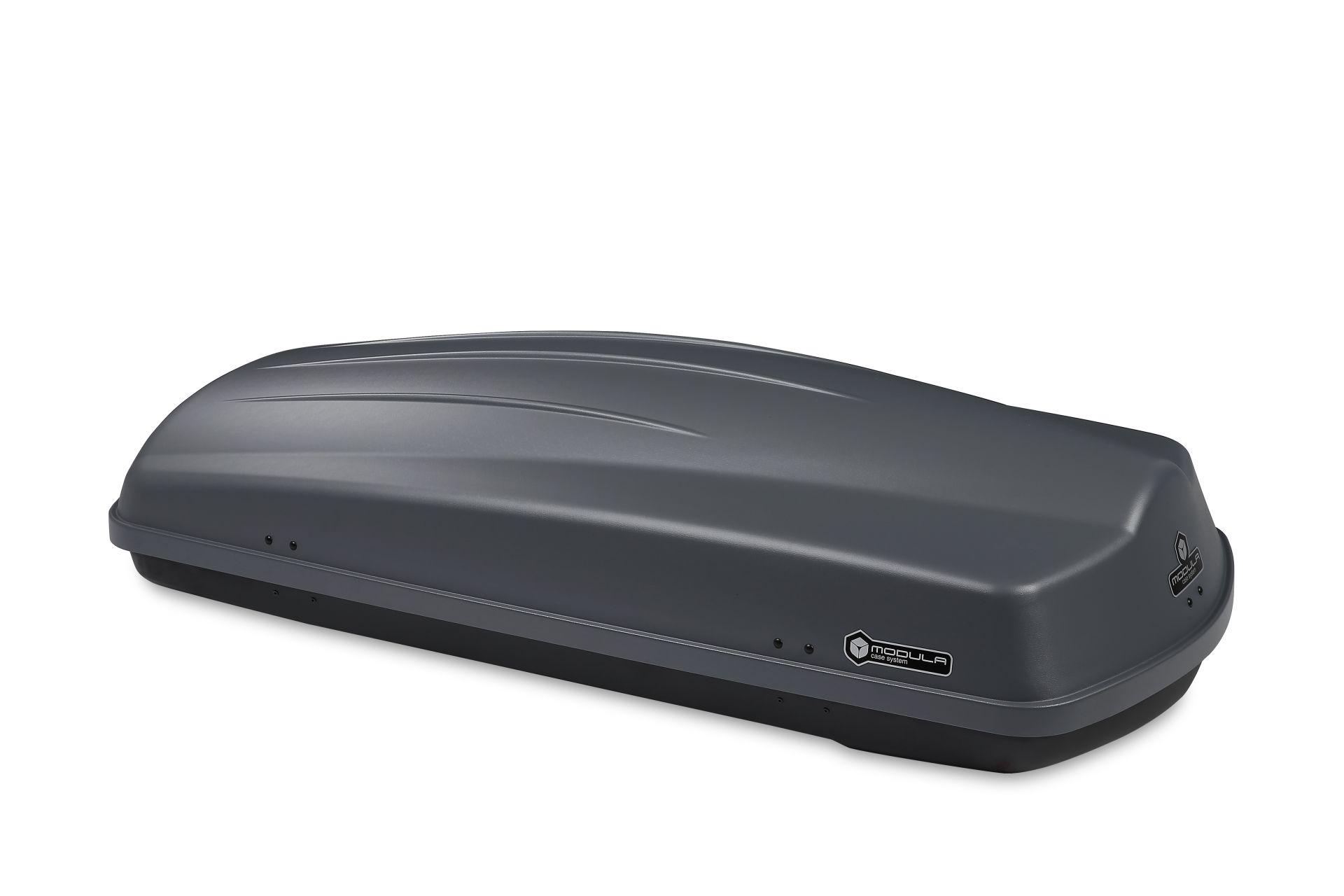 Cutie Portbagaj Auto MODULA Ciao, 340 Litri, Gri Închis, Dimensiuni 139 x 71 x 48 cm, Capacitate Max. 75 kg