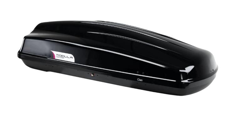 Cutie Portbagaj Auto MODULA Ciao Negru MBC4302, 430 Litri, Dimensiuni 175 x 80 x 44 cm, Sistem Prindere U-bolt, Capacitate Maxima 75 kg