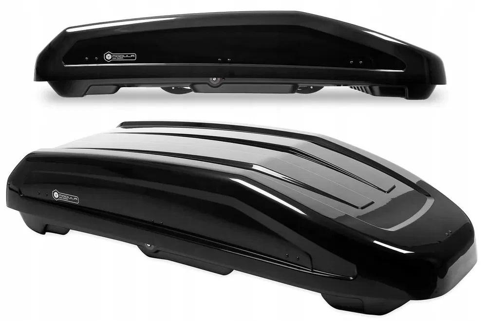Cutie Portbagaj Auto MODULA EVO 400L Negru Lucios, 165 x 90 x 41 cm, Capacitate 75 kg