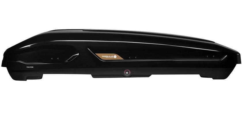 Cutie Portbagaj Auto MODULA Falcon MBF0405 - Volum 470L, Dimensiuni 185x90x40 cm, Negru Lucios, Greutate Maximă 75 kg