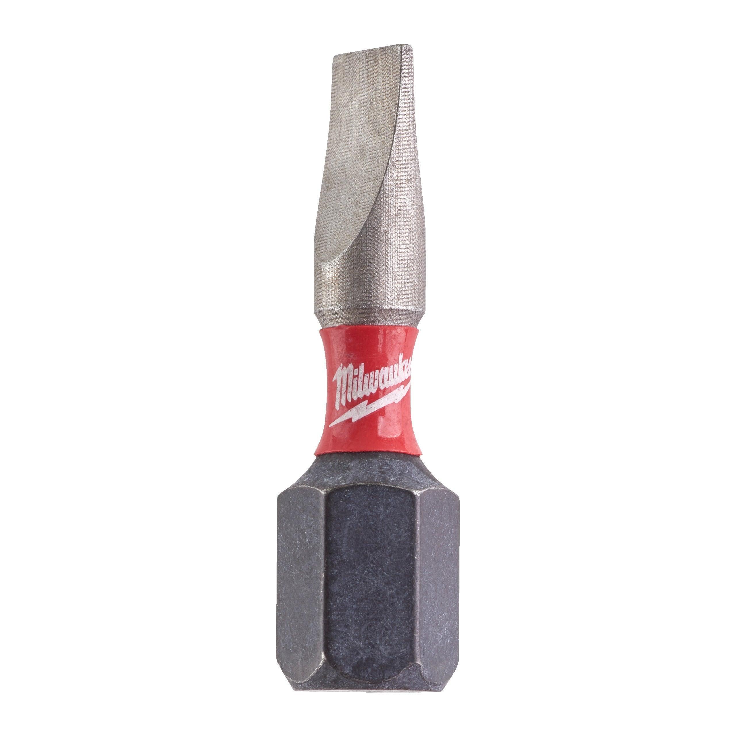 Biți pentru șurubelnițe Milwaukee SHOCKWAVE™ IMPACT DUTY 0,6x4,5 mm, 25 mm, set de 2 bucăți, cod 4932430901