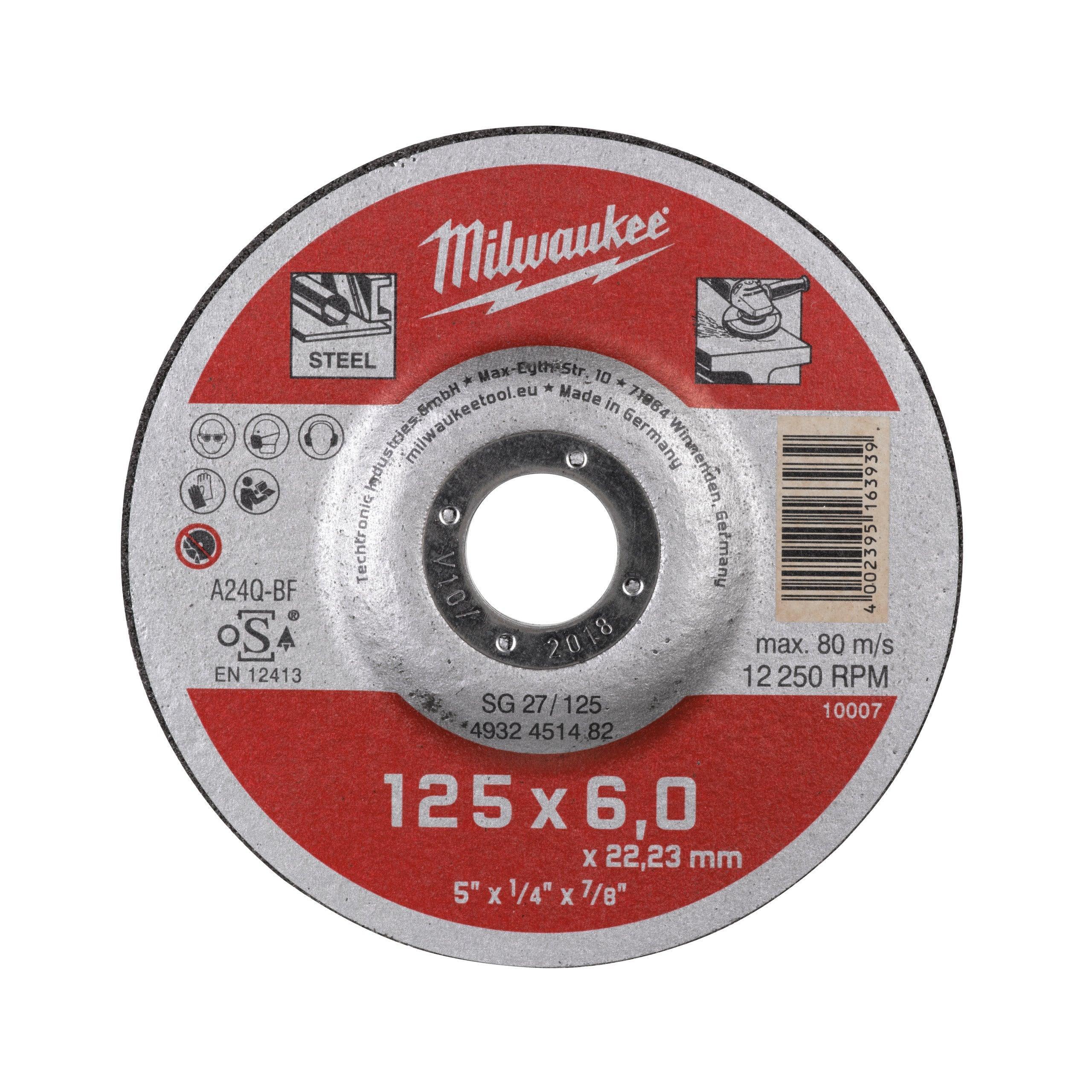 Disc de șlefuit pentru metal Milwaukee Contractor 125x6 mm, cod 4932451482