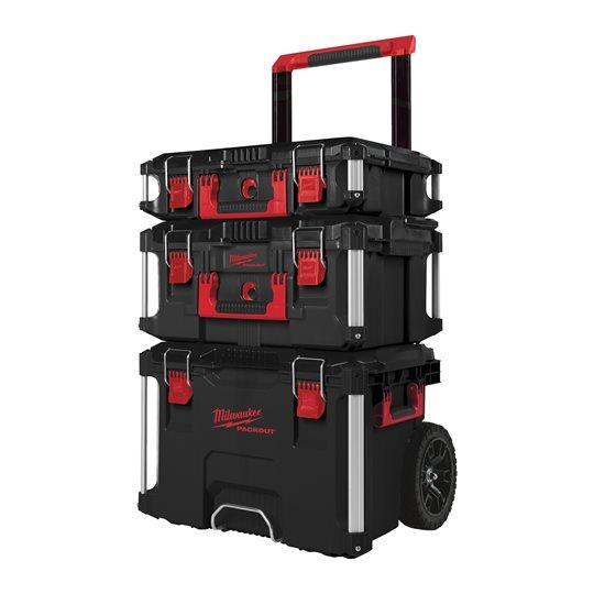Set de depozitare Packout™ Milwaukee: 1 cutie cu roți, 1 ladă și 1 cutie, cod 4932464244