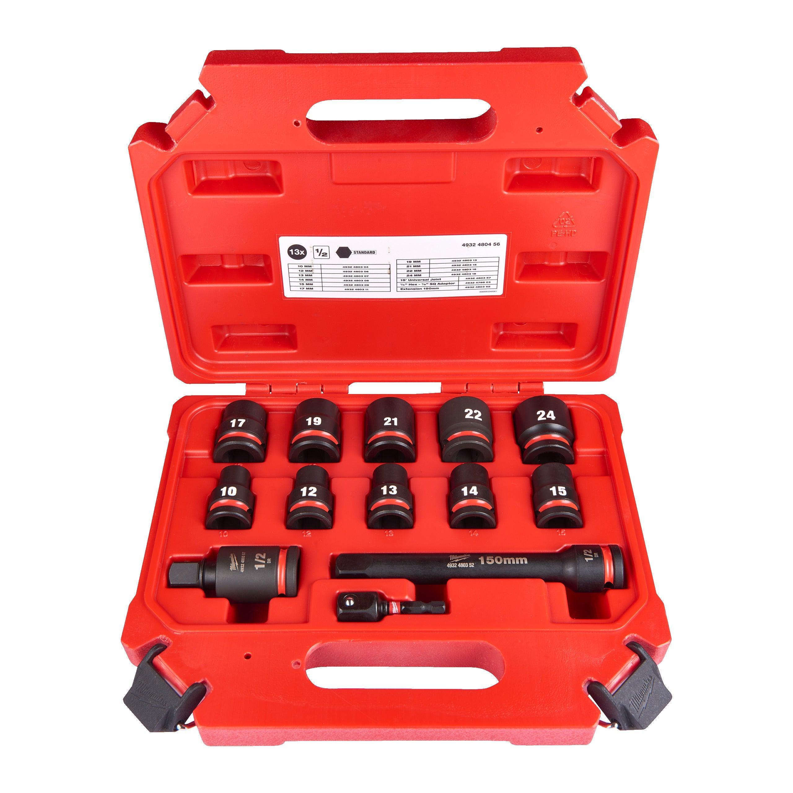 Set de 13 Chei Tubulare Scurte Milwaukee SHW - Cod 4932480456