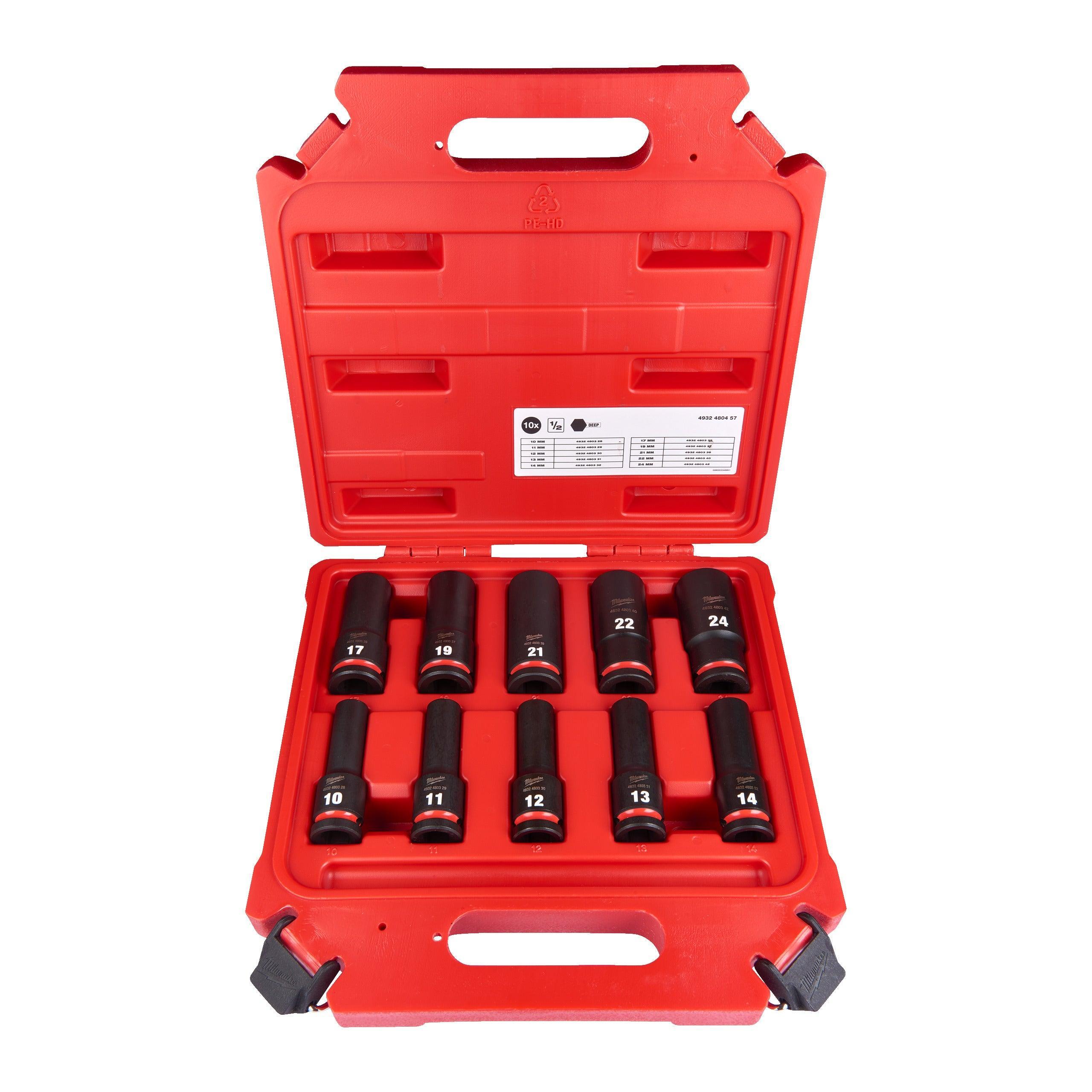 Set de 10 Chei Tubulare Lungi Milwaukee ShW, Cod 4932480457