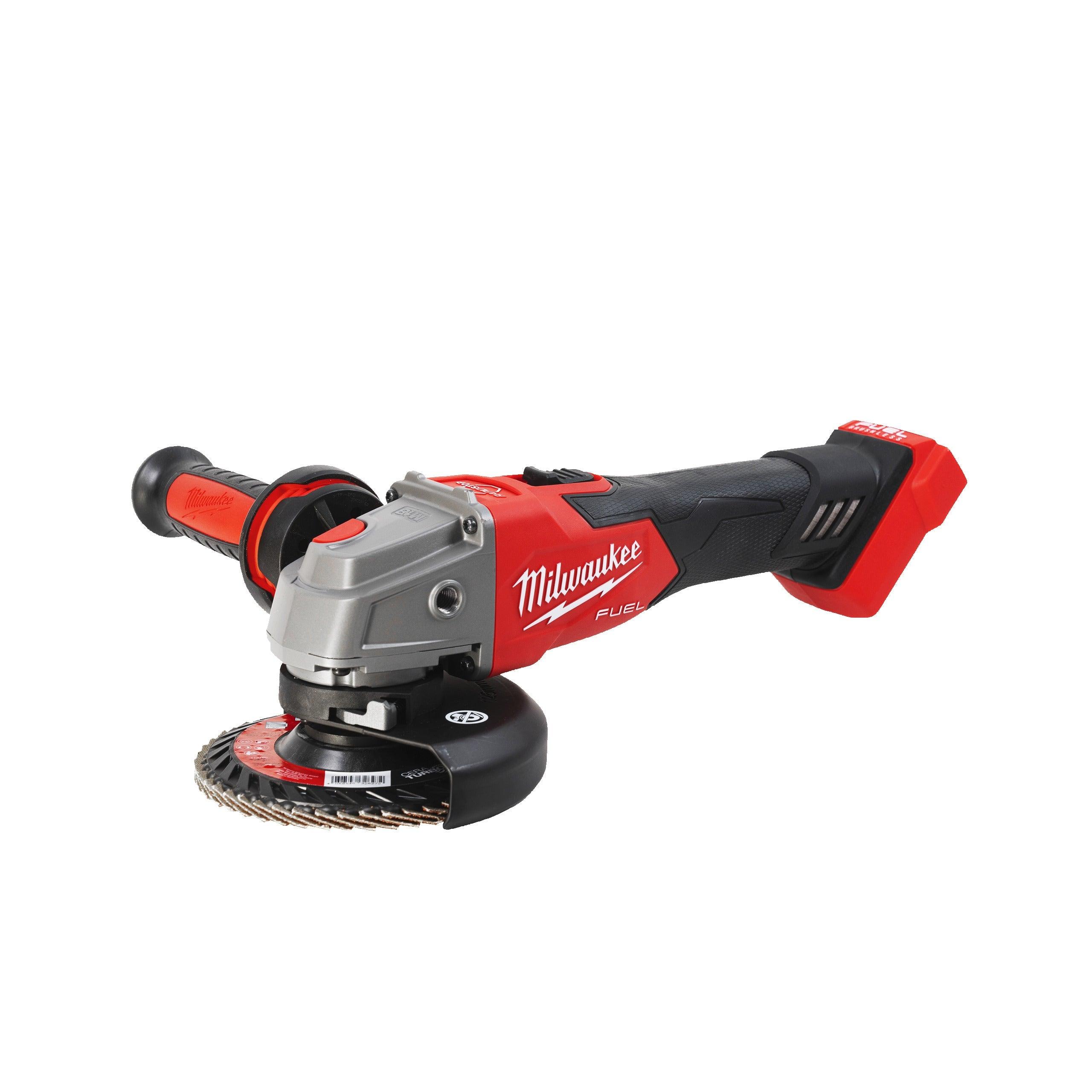 Polizor unghiular Milwaukee M18 FUEL™ de 125 mm cu frână și comutator culisant, model M18FSAG125XB-0X, cod 4933478429, livrat fără acumulator și încărcător, în cutie HD