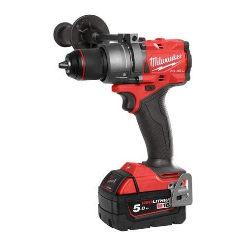Mașină de găurit cu percuție Milwaukee M18 FUEL™ (model M18 FPD3-502X), cu 158 Nm cuplu, include 2 acumulatori M18 B5, încărcător M12-18FC, cutie HD, cod produs 4933479860