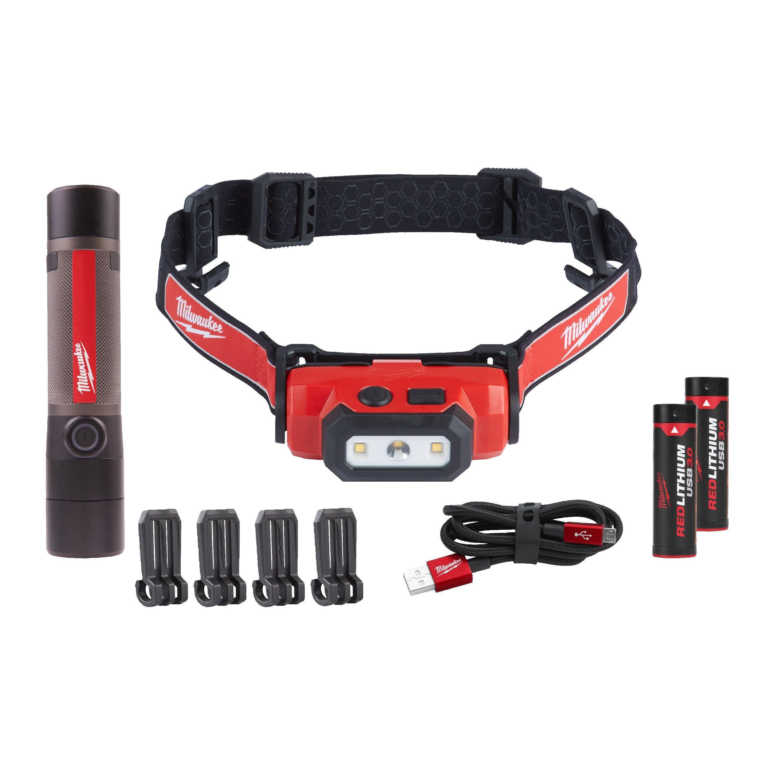 Set Lanternă TRUEVIEW L4 FMHLLED-302 cu 2 Baterii L4 B3, Milwaukee, Cod 4933492105