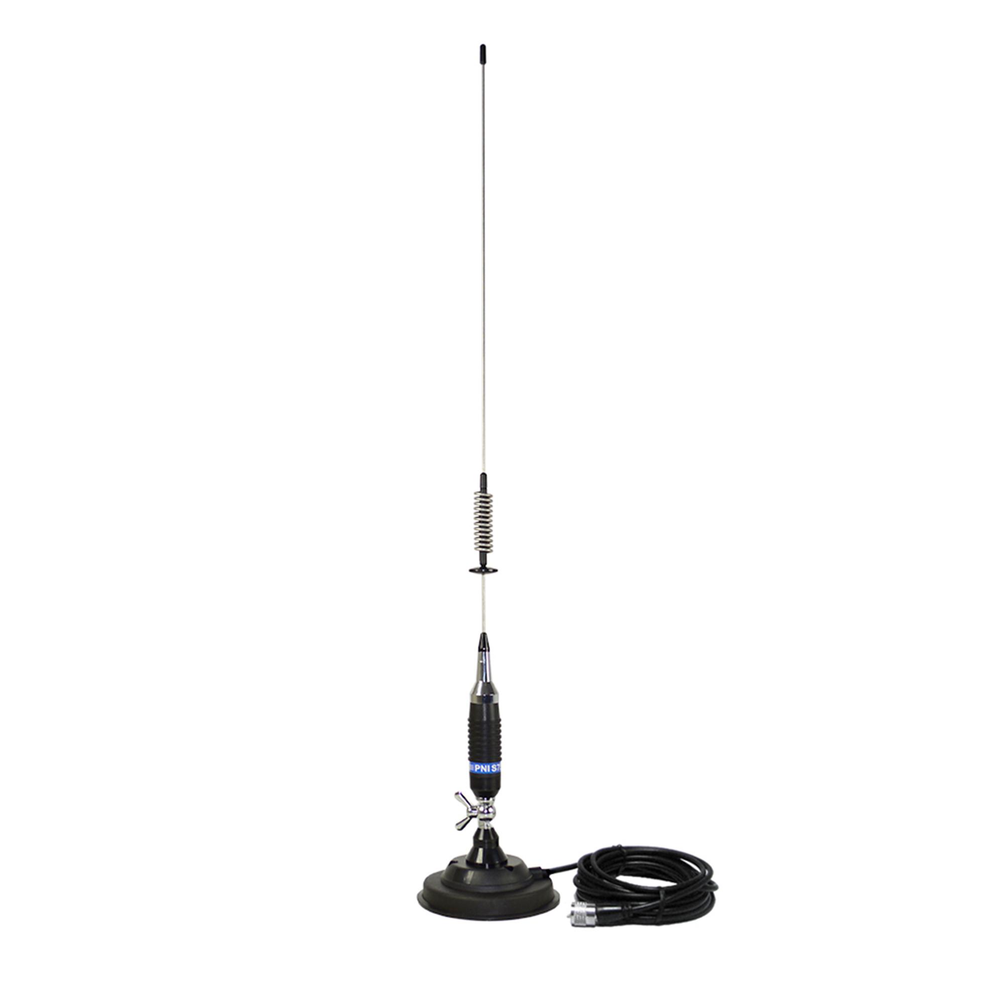 Antena CB PNI S75 cu suport fluture, frecvență 26-28MHz, lungime 54 cm, magnet inclus de 125 mm