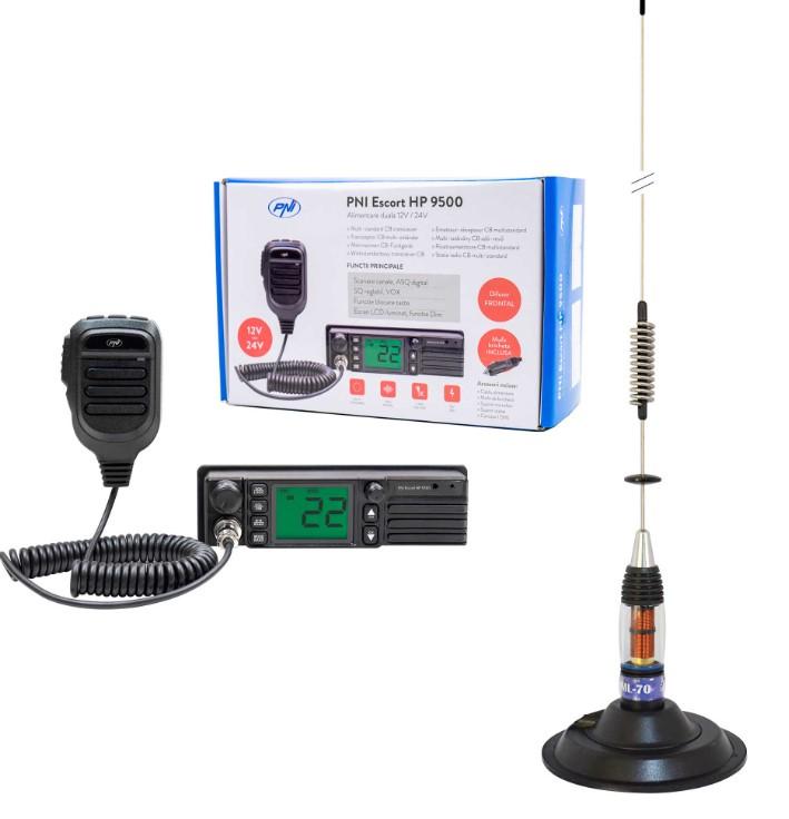 Kit Stație Radio CB PNI Escort HP 9500 ASQ cu Antenă CB ML70