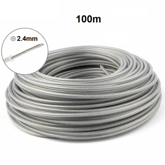Fir motocoasă cu inserție oțel 2.4mm x 100m