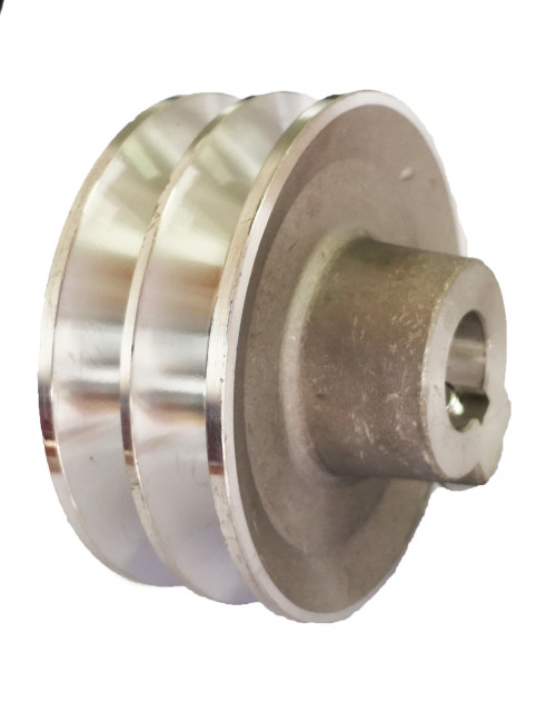 Fulie dublă pentru motor generator, motopompă, motocultor 13 CP (ax 25 mm, diametru 90 mm)