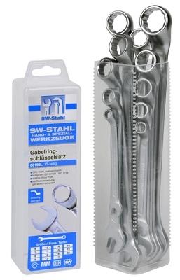 Set de 15 chei combinate SW-Stahl PRO DRIVE SW00192L, cu cap inelar și fix, dimensiuni 6-22 mm, oțel crom vanadiu, finisaj cromat mat