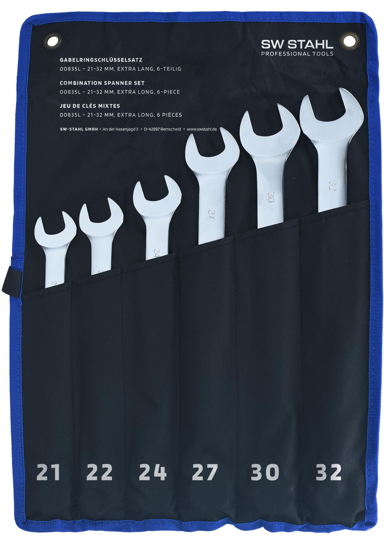 Set de 6 chei combinate extra lungi, dimensiuni 21-32 mm