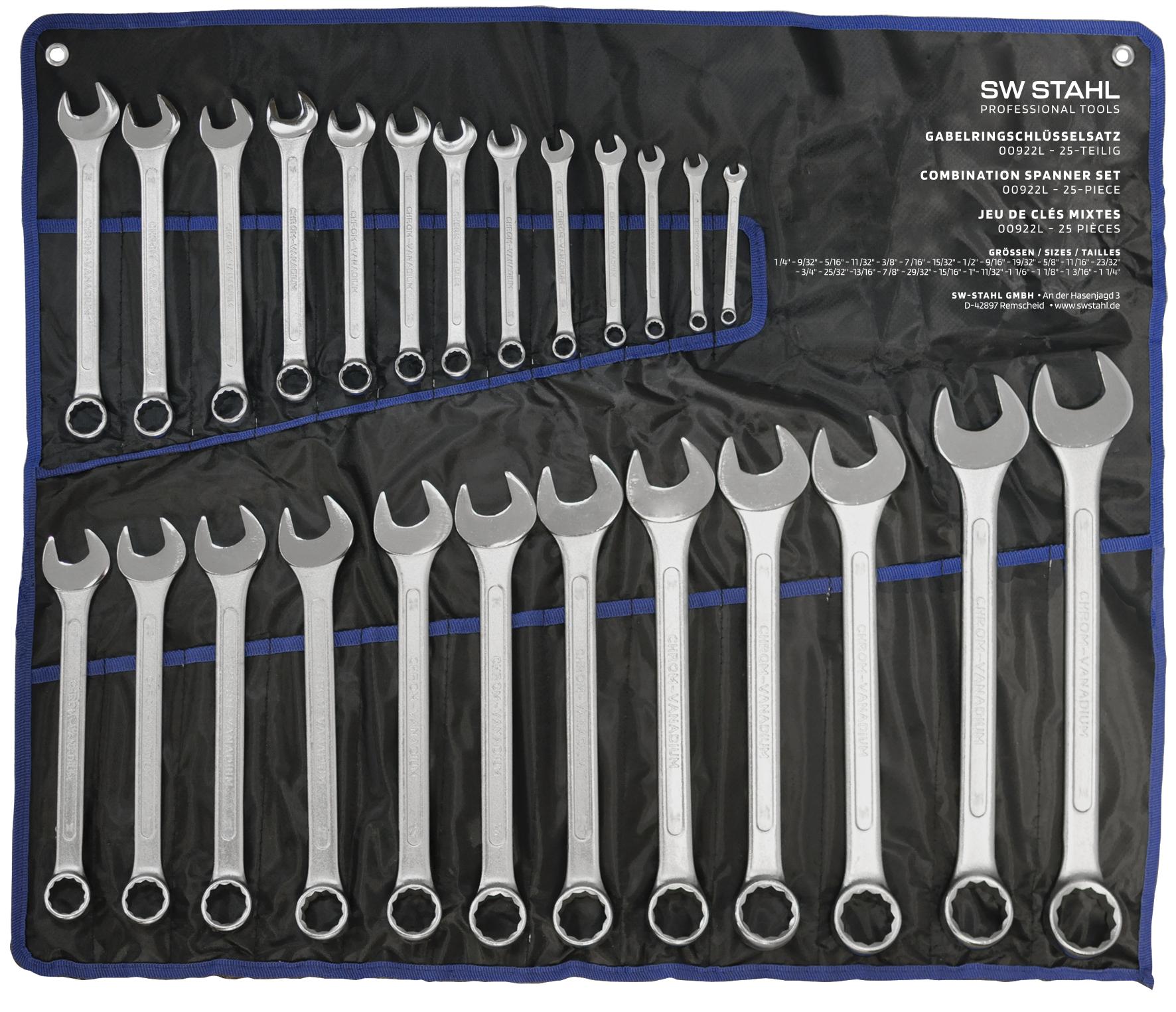 Set de 25 chei combinate, dimensiuni de la 1/4