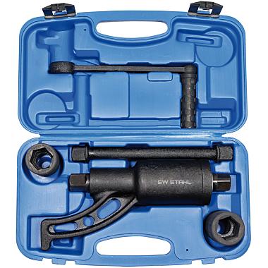 Set Multiplicator de Forță SW-Stahl SW03966L, cu Cuplu Maxim de 3200 Nm, 5 Piese, Antrenor și Iesire Pătrat de 1 Inch, Cutie de Transport din Plastic