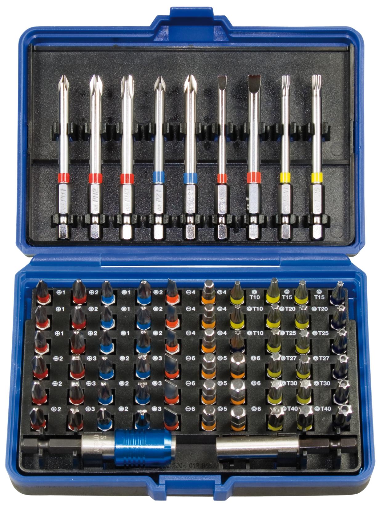 Set de 71 Biți pentru Înșurubare SW-Stahl SW04127L, Prindere Hexagonală de 1/4 Inch, cu Cutie Organizatoare