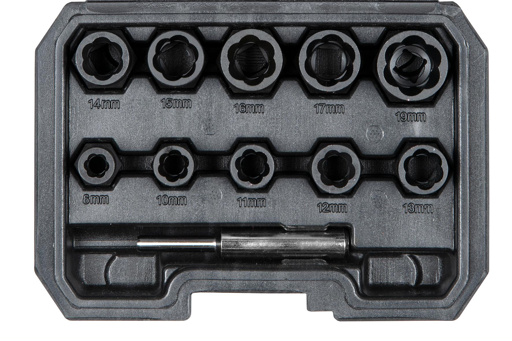 Set de 11 inserții cu caneluri spiralate, dimensiune 3/8