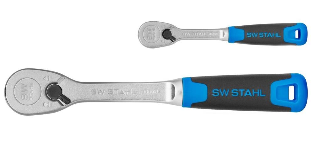 Set de 2 Chei cu Clichet Reversibil SW-Stahl SW06096L, Antrenor Pătrat de 1/2 inch și 1/4 inch, Cuplu Maxim de 135 Nm și 1075 Nm, Realizate din Oțel Crom Vanadiu