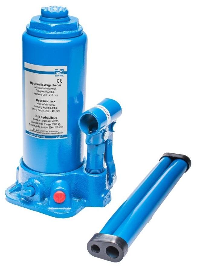 Cric hidraulic auto SW-Stahl SW20602L, capacitate maximă de ridicare 5 tone, culoare albastru