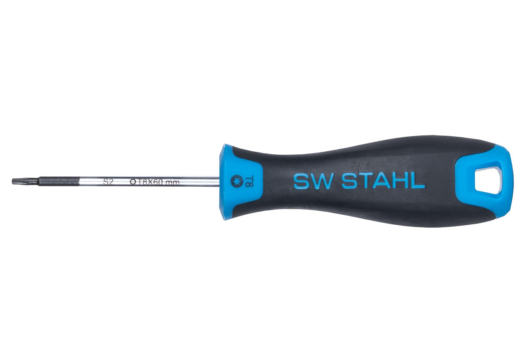Șurubelniță Torx SW-Stahl SW32708SB, T8 x 60 mm, mâner bicomponent, vârf magnetic