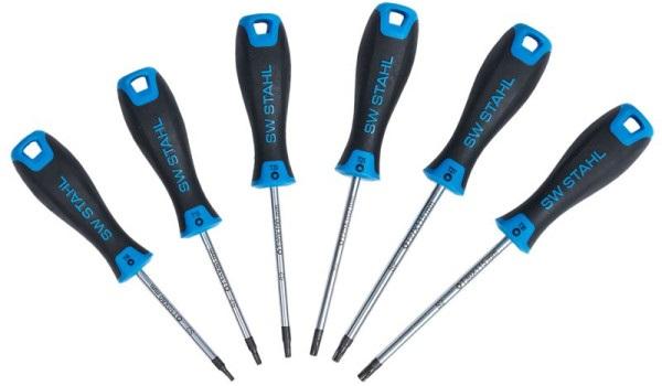 Set de 6 șurubelnițe SW-Stahl SW32812L, profil Torx, mâner bicomponent antialunecare, tijă din oțel S2