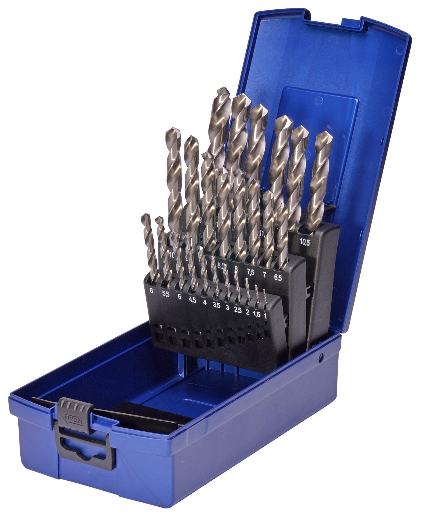 Set de 25 burghie elicoidale HSS-G, dimensiuni 1-13 mm