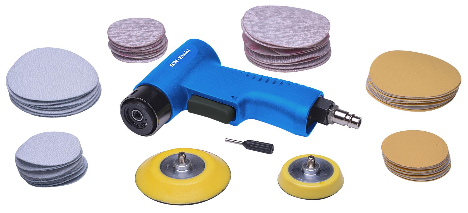 Set de 63 de șlefuitoare pneumatice excentrice
