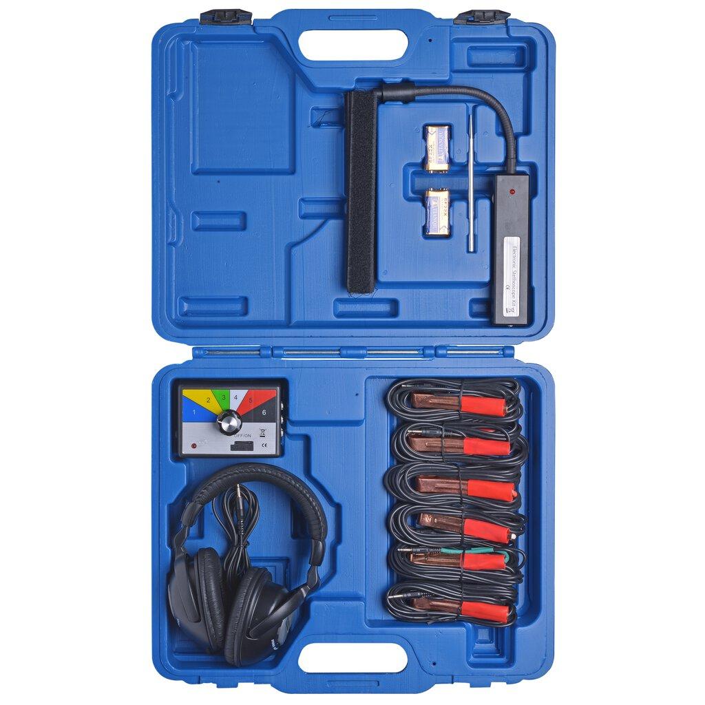 Stetoscop electronic pentru mecanica auto SW-Stahl SWS3531, cu 2 baterii de 9V, volum reglabil continuu, și cutie de depozitare și transport