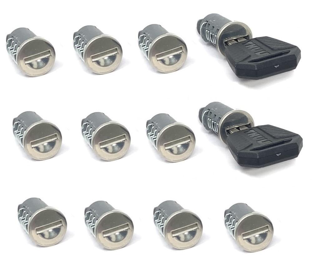 Set de 12 Butuci și Chei pentru Sistemul Thule One-Key 451200, pentru Blocarea Portbagajelor Thule