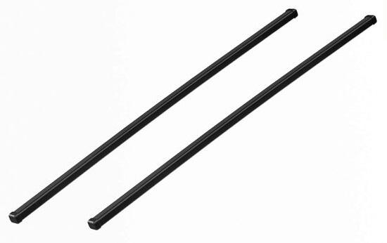 Set de 2 bare transversale din oțel THULE Square Bar EVO 127, profil pătrat, acoperite cu plastic, culoare neagră, lungime 127 cm, capacitate maximă de încărcare 100 kg