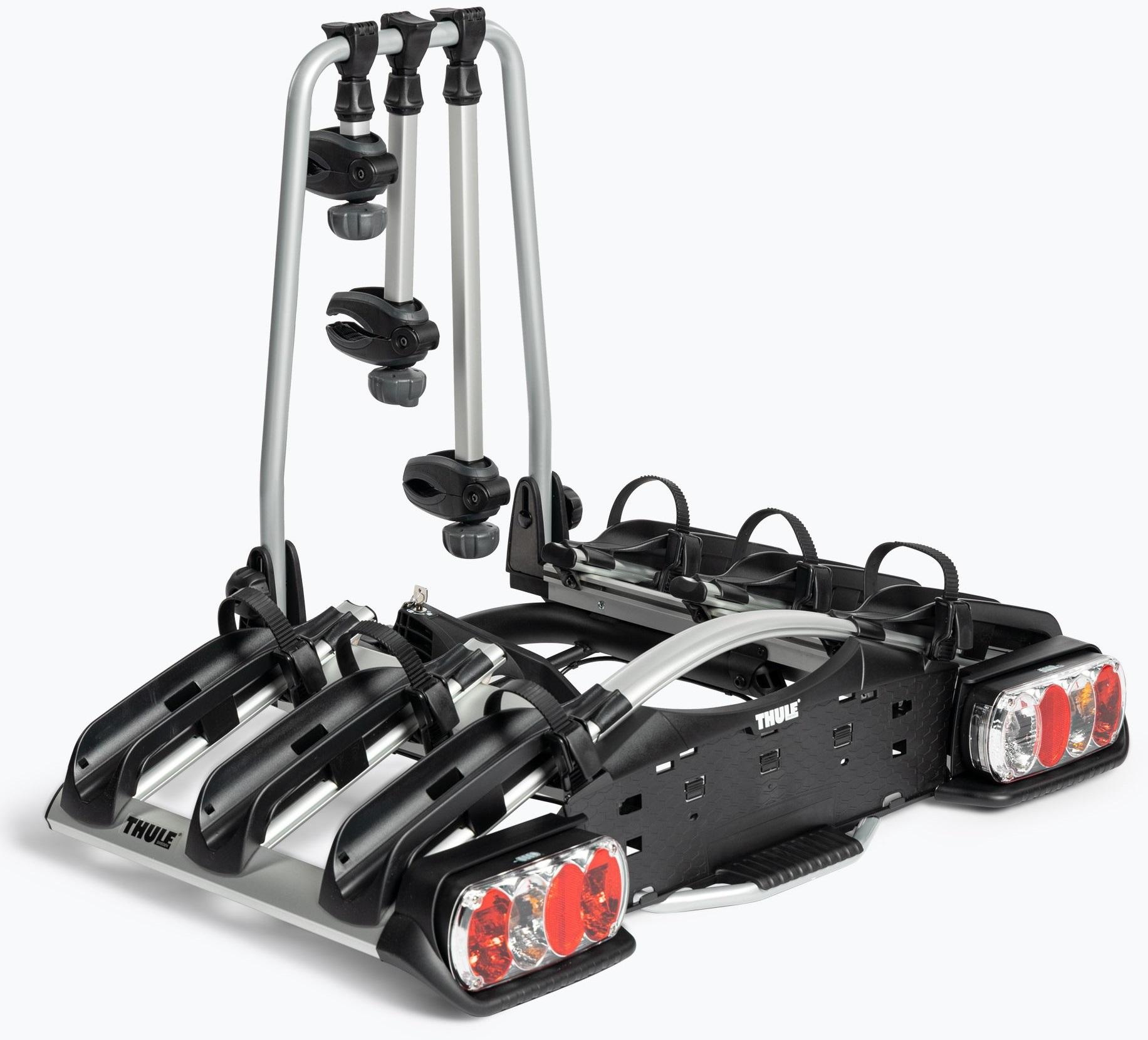 Suport Auto THULE EuroWay G2 TH922020 pentru 3 Biciclete, Montare pe Cârlig de Remorcare, Alimentare 13 Pin, Capacitate de Încărcare 51 kg