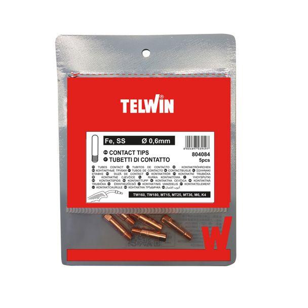 Set 5 duze de contact pentru sârmă de oțel la sudură, diametru 0.6 mm, Telwin 804084
