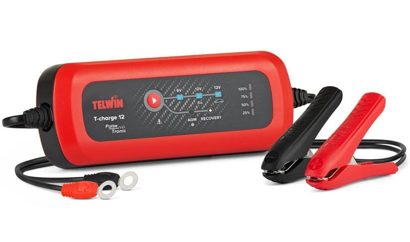 Încărcător de baterii TELWIN T-CHARGE 12 807567, tensiune de încărcare 6/12 V, compatibil cu baterii Pb/GEL/AGM/Pb CA de 2-70 Ah